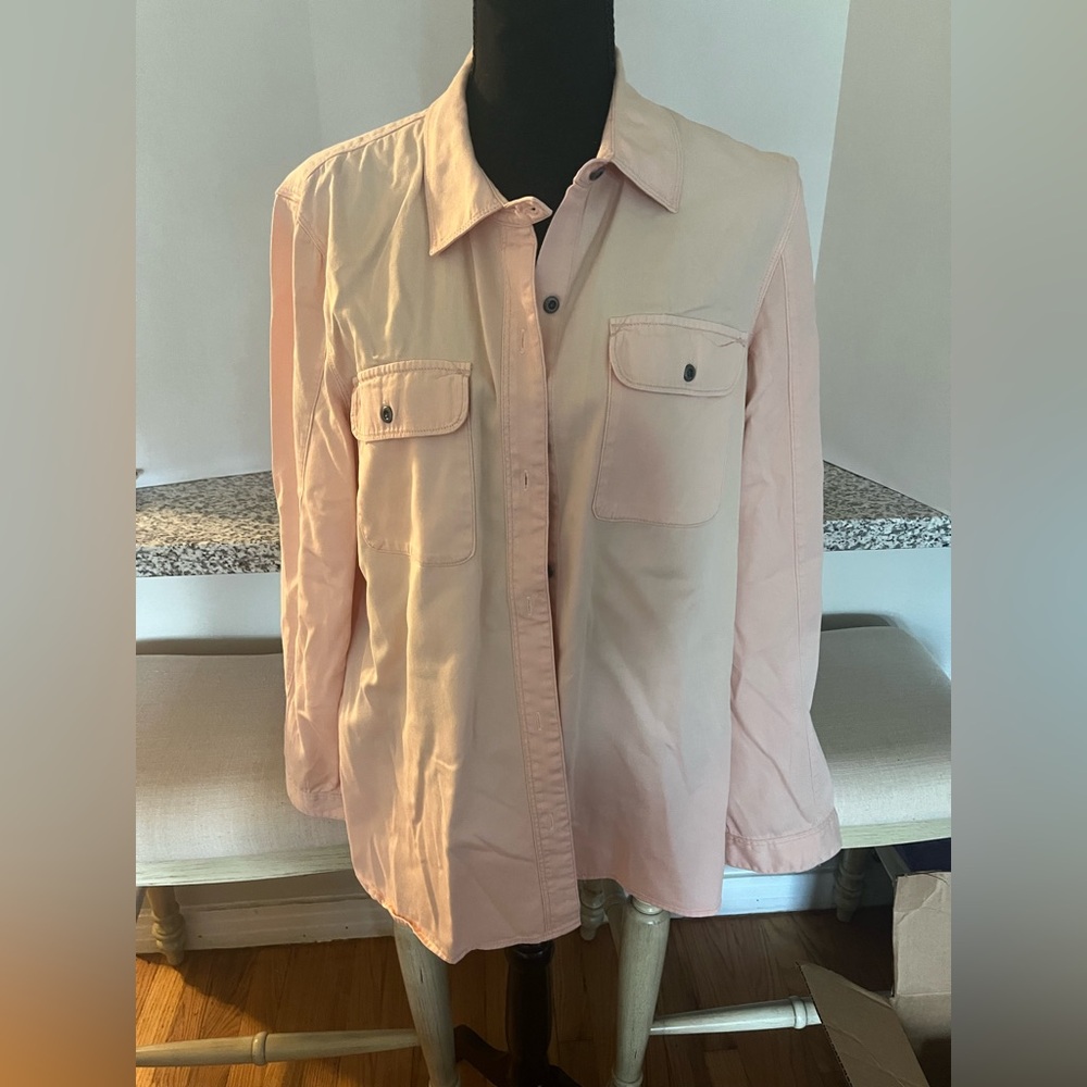 Madewell Light Pink Chambray Button-Up Tomboy Shirt Size L
